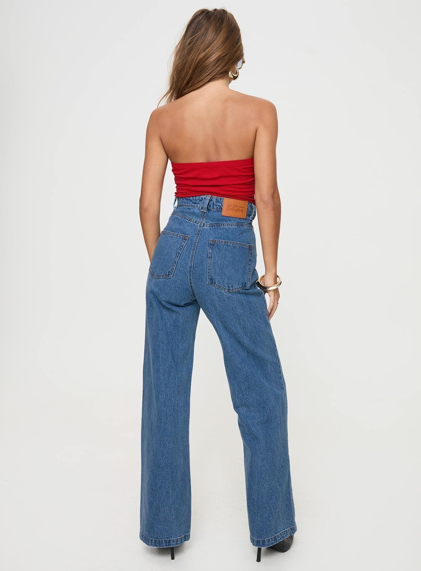 Zephee High Rise Wide Leg Jeans Light Wash