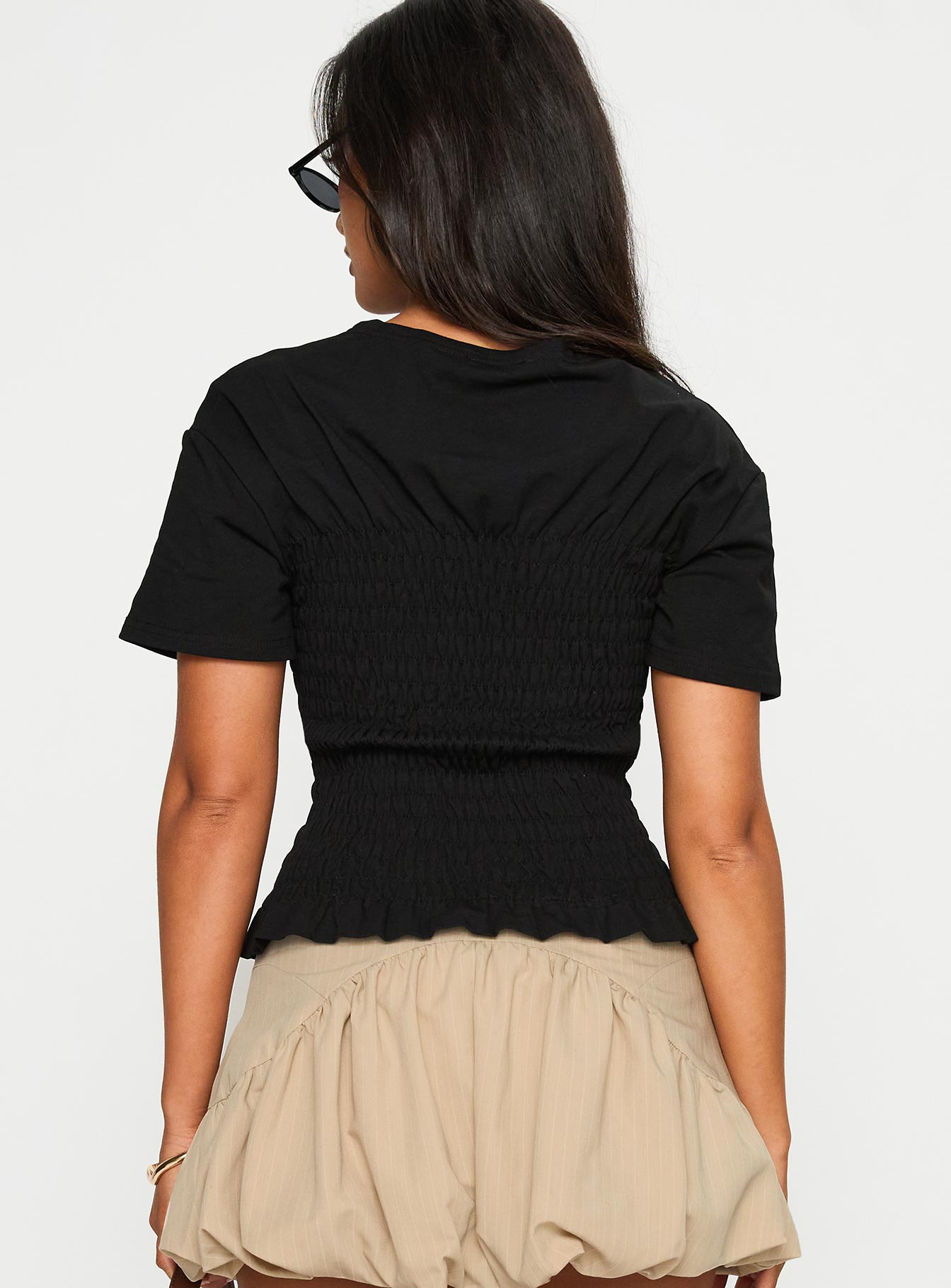 Maybe Tomorrow Ruched Top Black