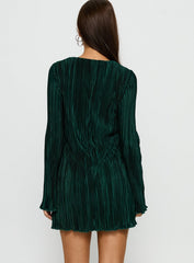 Malop Long Sleeve Mini Dress Emerald