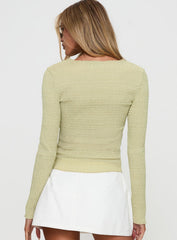 Murphey Ruched Long Sleeve Top Green