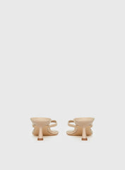 So Exclusive Faux Suede Thong Heels Tan