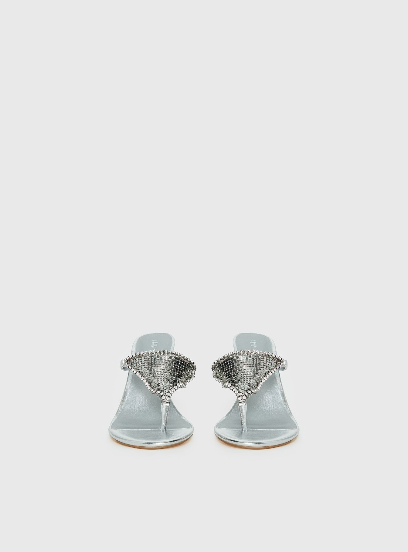 Miss You More Glitter Mesh Heels Silver