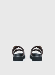 Ma Belle Sandals Contrast Stitch Chocolate