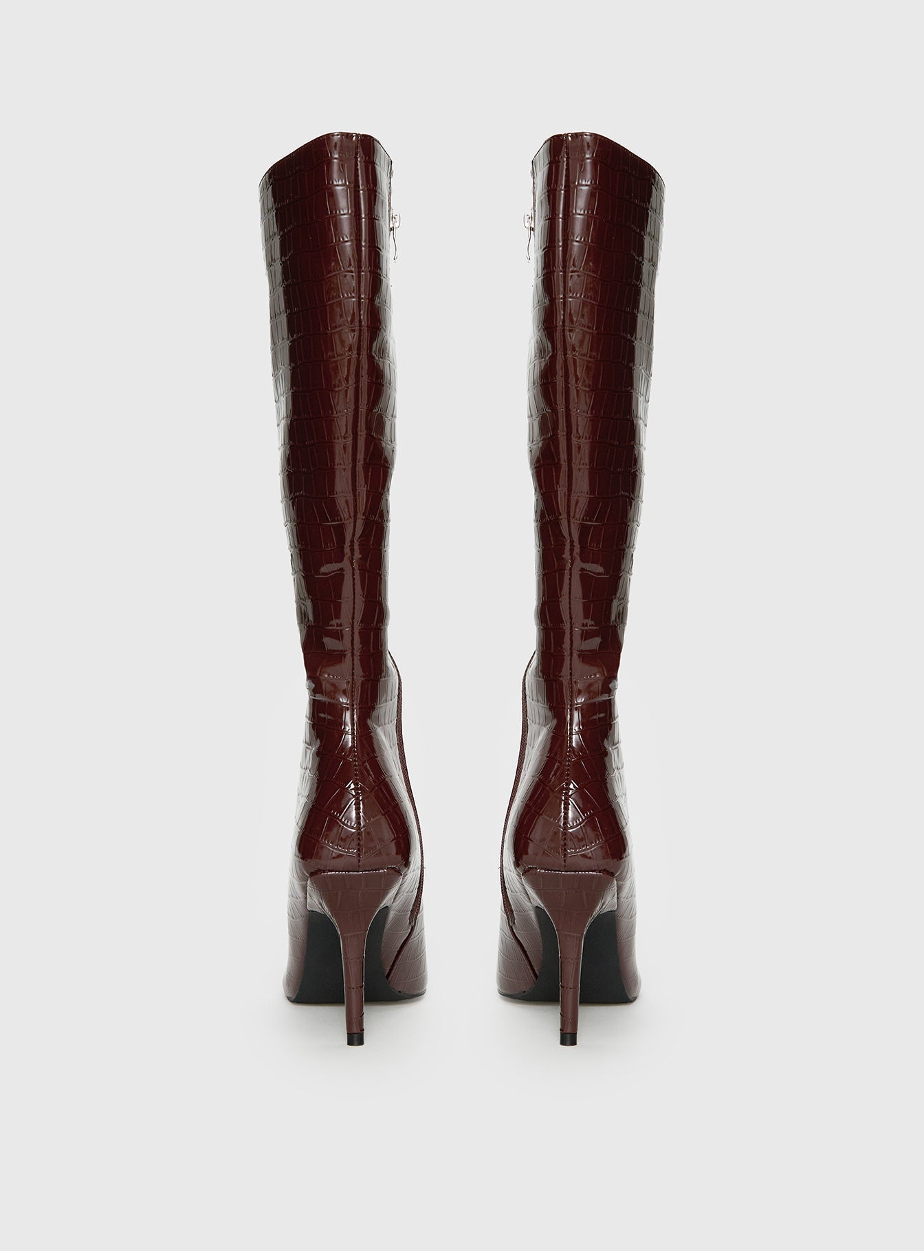 Alexx Knee High Boots Burgundy