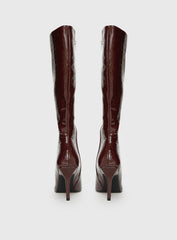 Alexx Knee High Boots Burgundy
