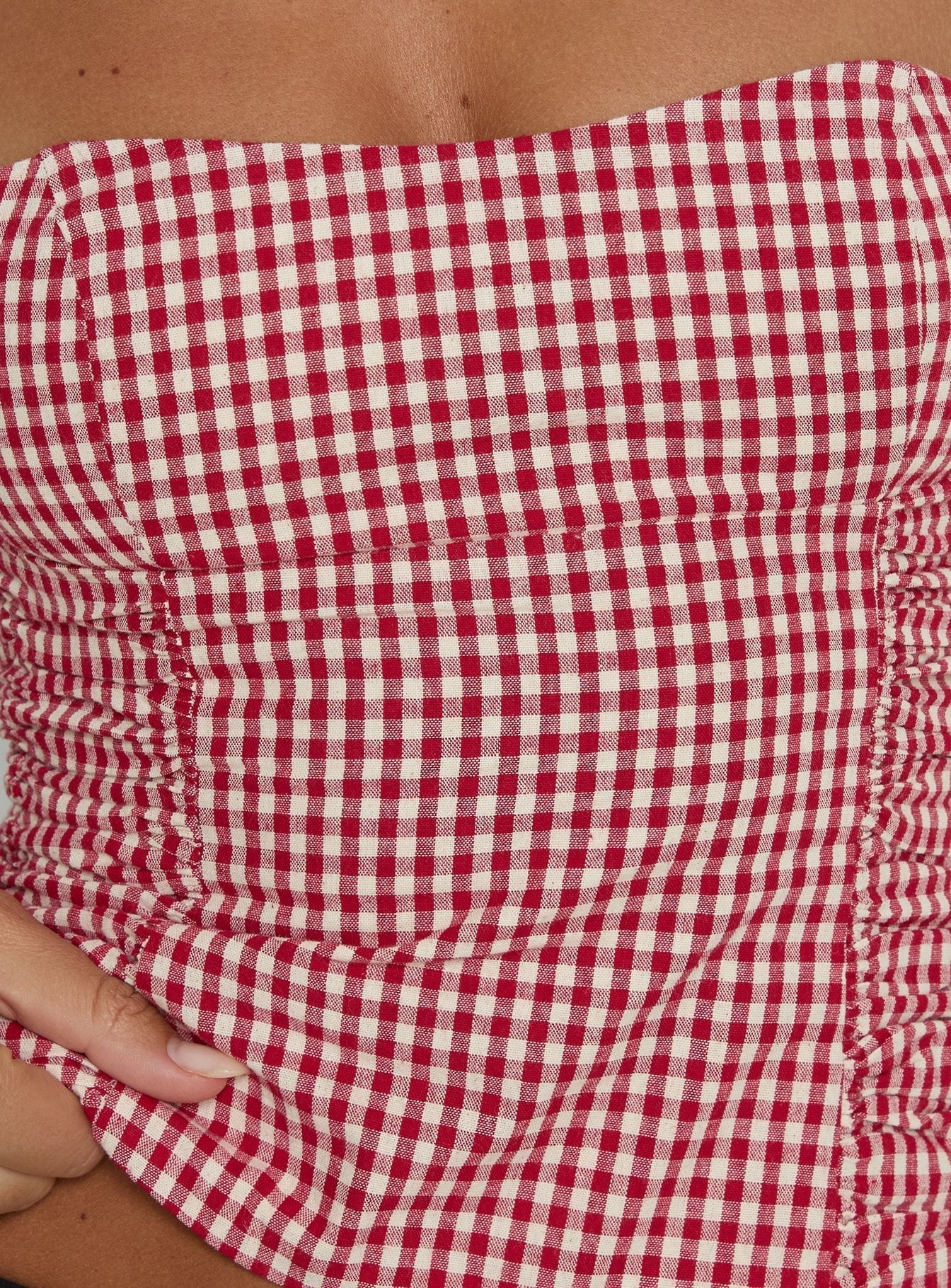 West Coast Love Halter Top Red Gingham