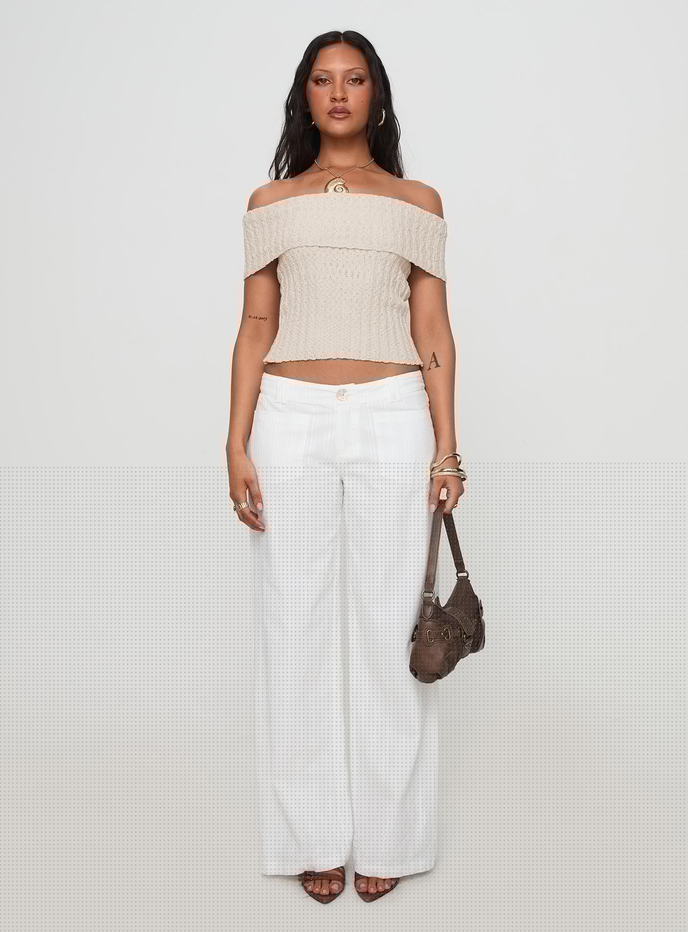 Vendi Low Rise Pant White