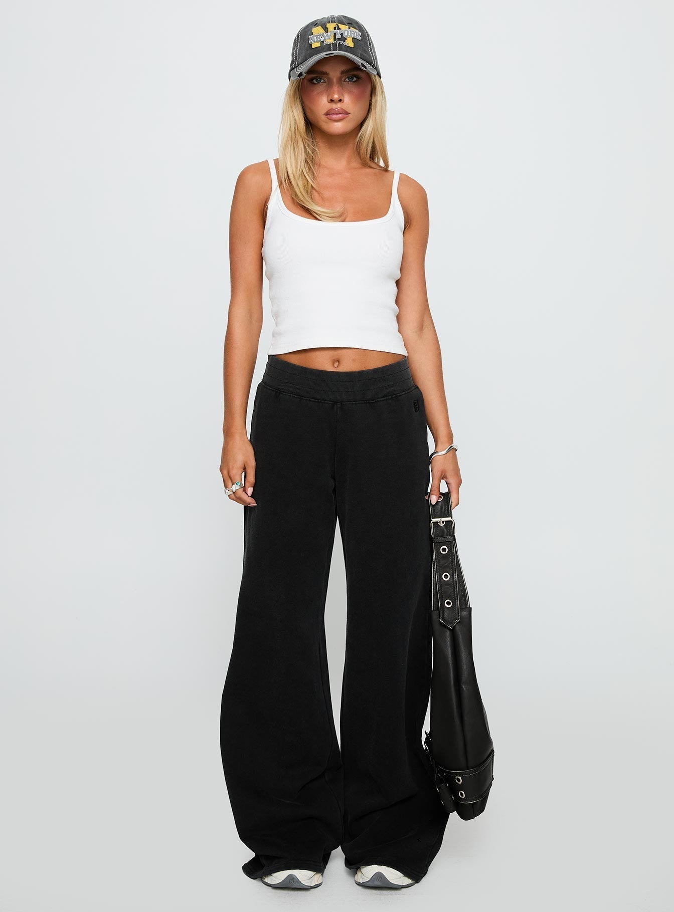 Summits Flared Track Pants Washed Black