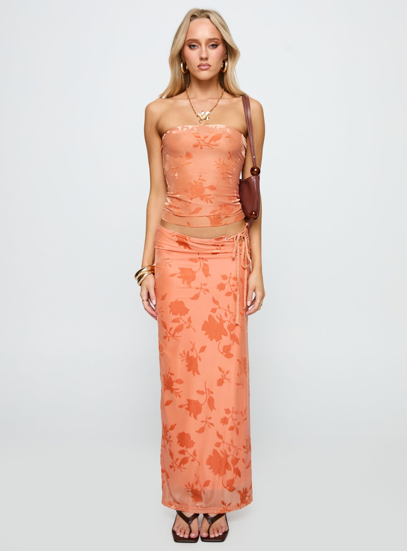 Mikah Maxi Skirt Orange