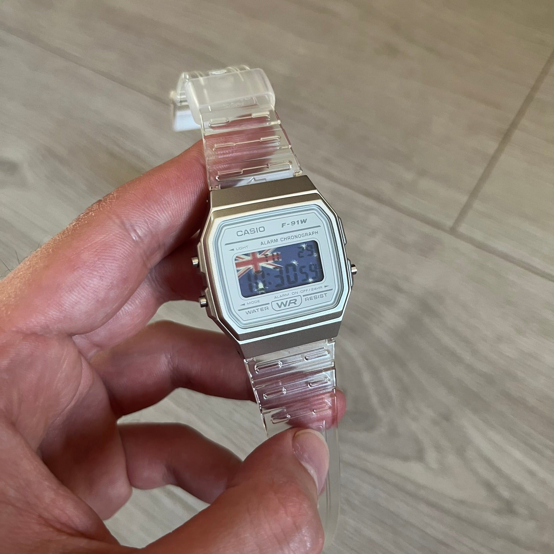 Casio F-91W "Australia" Clear Digital Watch