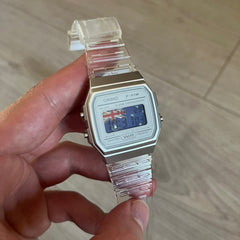 Casio F-91W "Australia" Clear Digital Watch