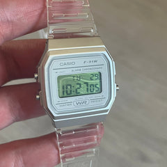 Casio F-91W "Money" Green & Clear Digital Watch