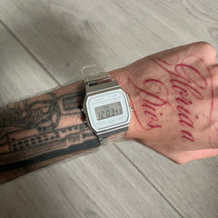 Casio F-91W "Silver Surfer" Silver & Clear Digital Watch