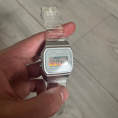 Casio F-91W "Silver Surfer" Silver & Clear Digital Watch