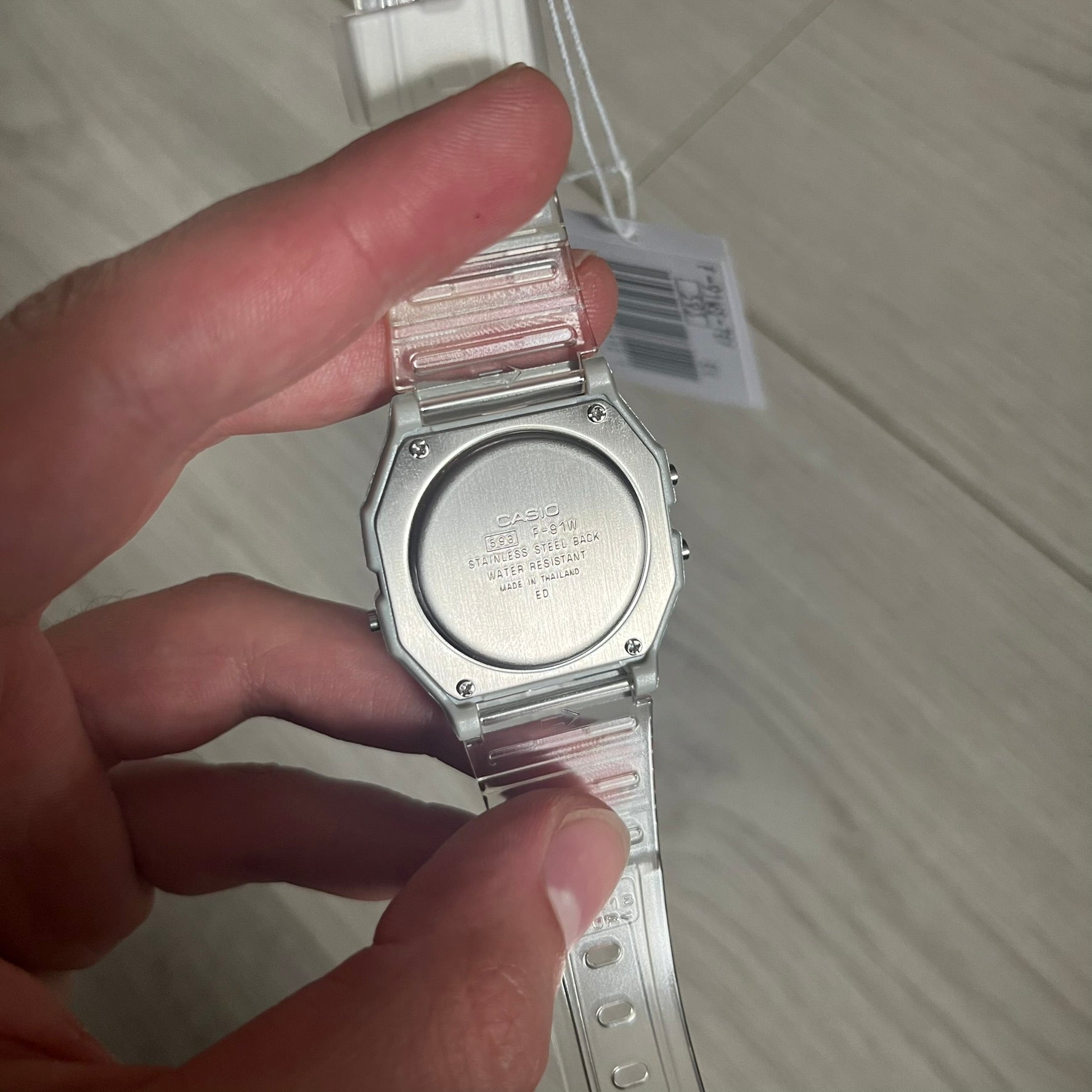 Casio F-91W "Silver Surfer" Silver & Clear Digital Watch