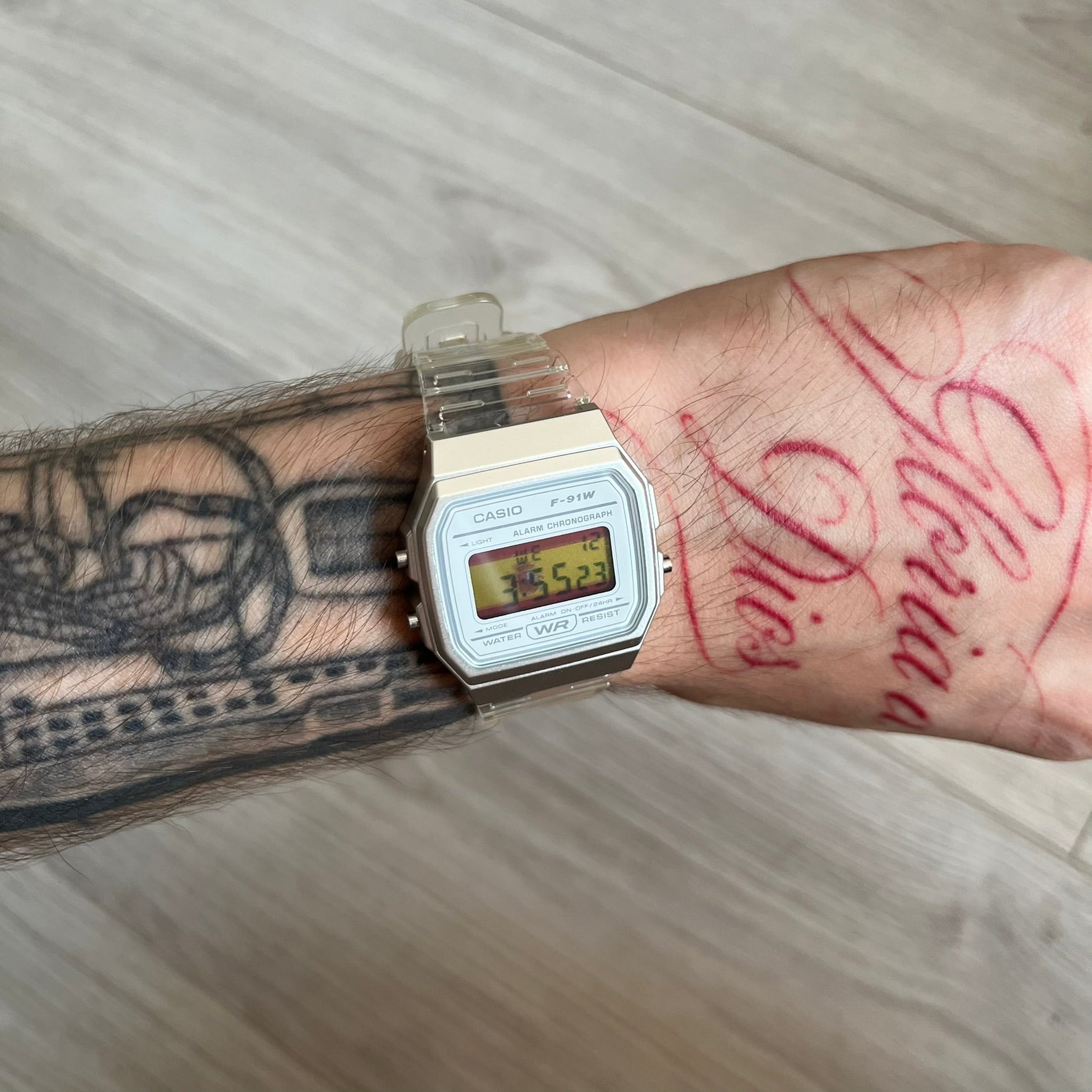 Casio F-91W "Spain" Clear Digital Watch