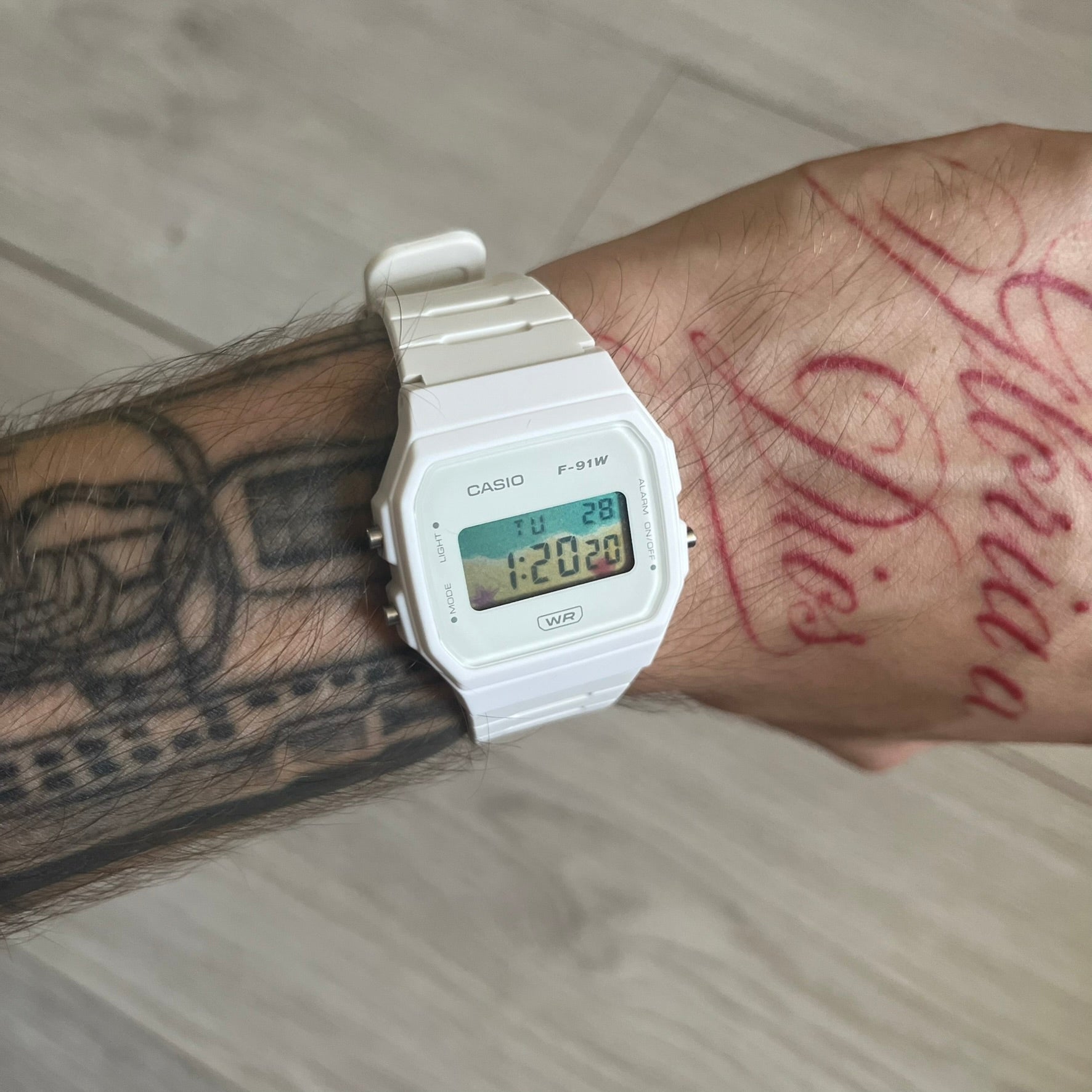 Casio F-91W "Summer Beach" White Digital Watch