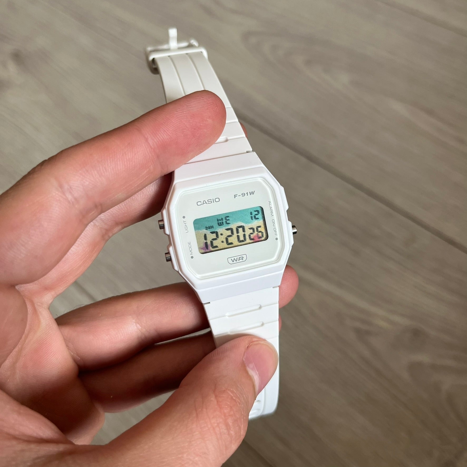 Casio F-91W "Summer Beach" White Digital Watch