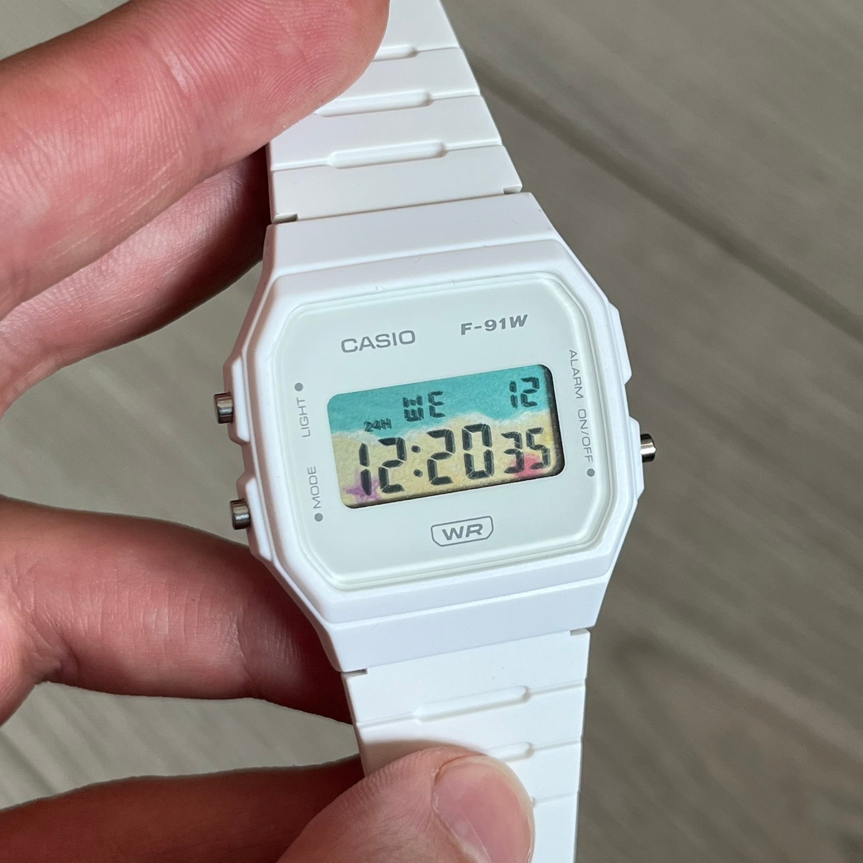 Casio F-91W "Summer Beach" White Digital Watch