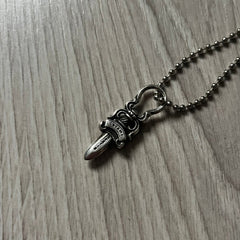 Chrome Hearts Dagger Zipper Silver Necklace