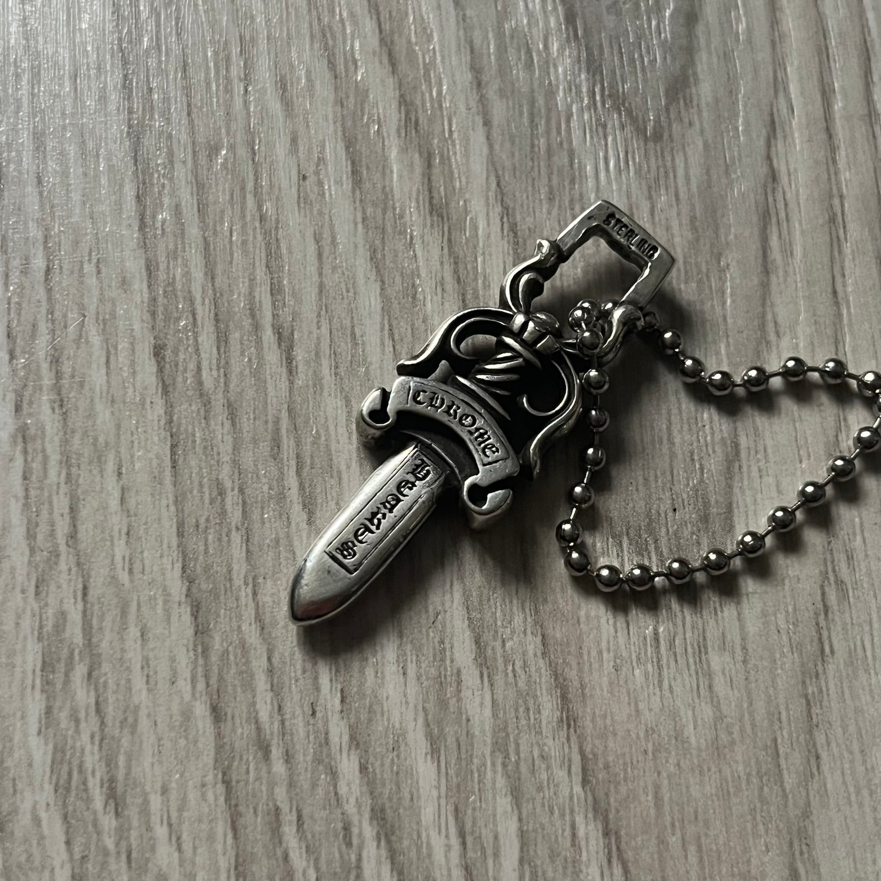 Chrome Hearts Dagger #10 Silver Necklace