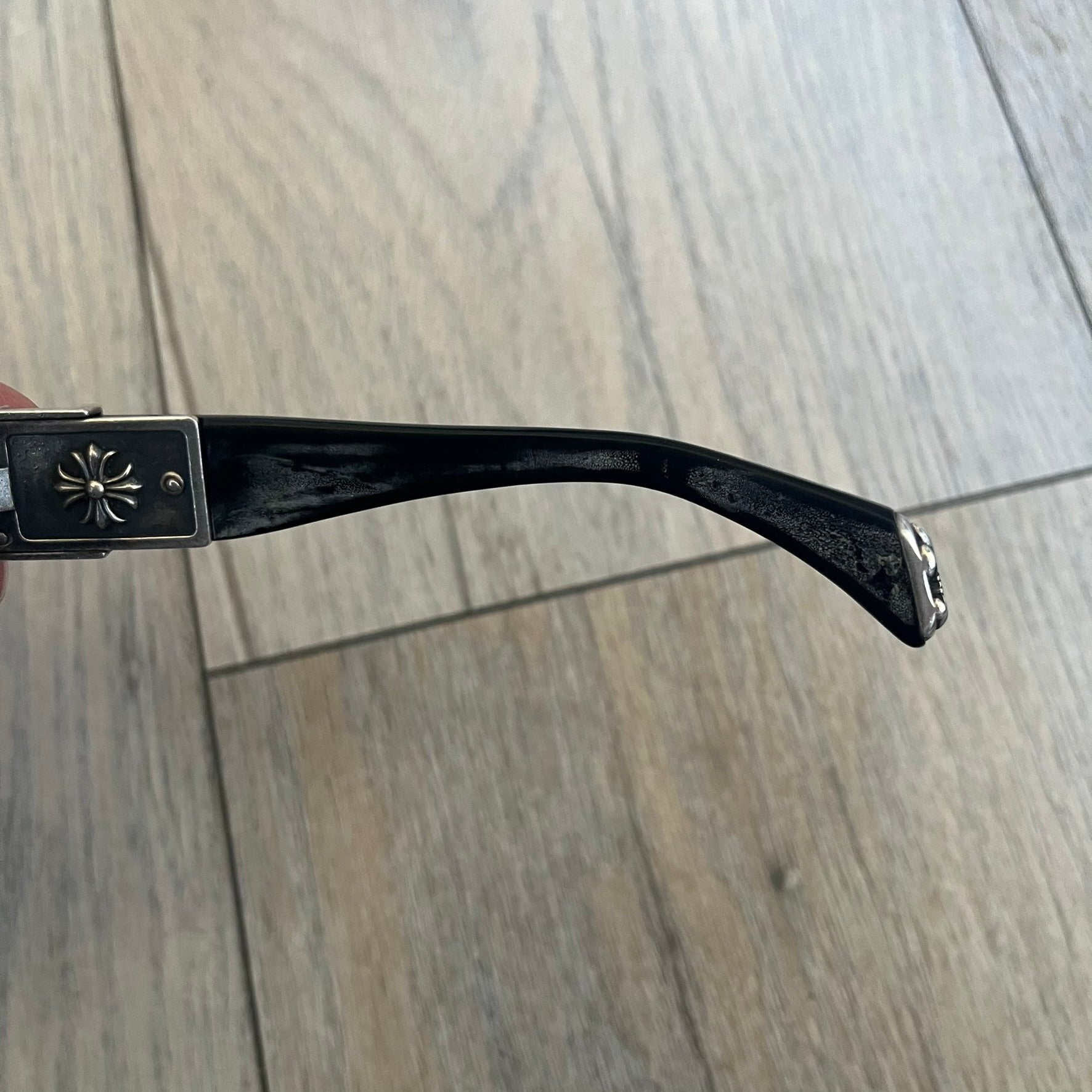 Chrome Hearts Hung Shield Black Sunglasses