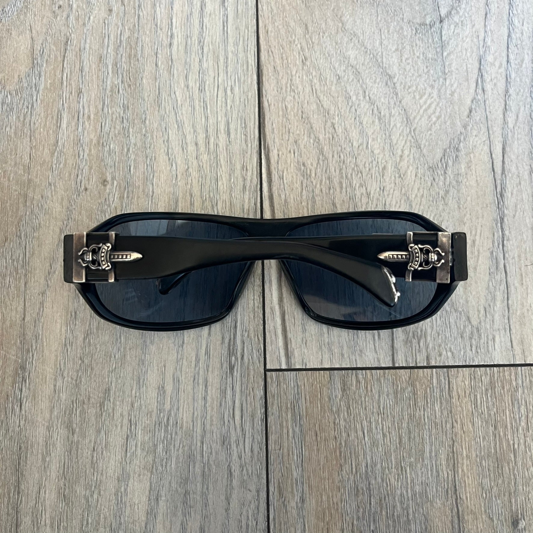 Chrome Hearts Hung Shield Black Sunglasses
