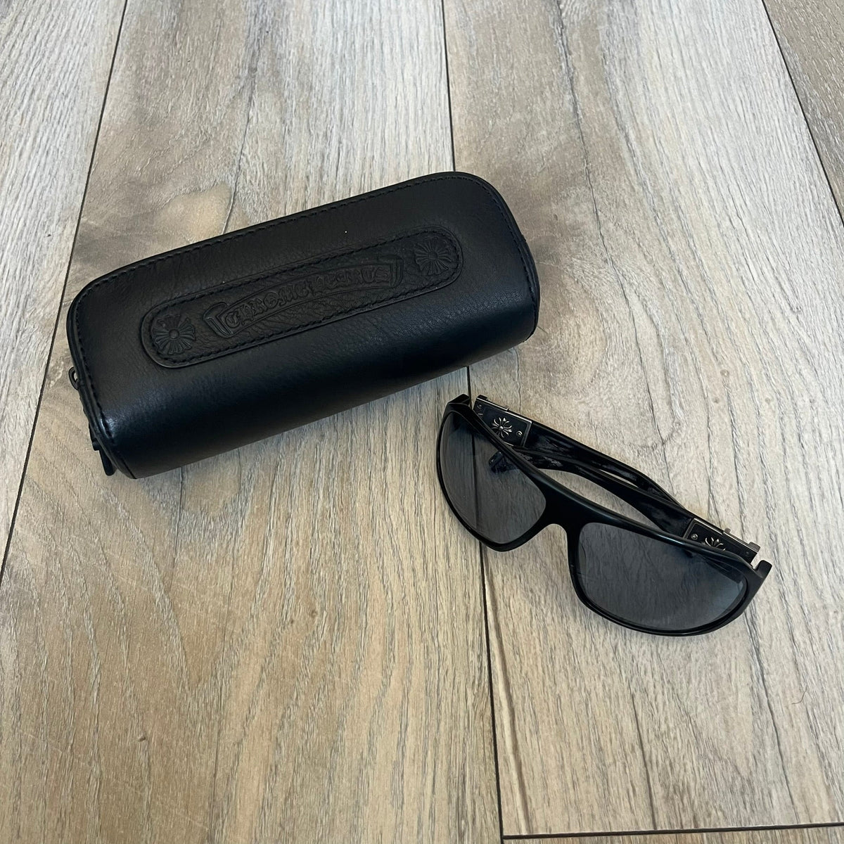 Chrome Hearts Hung Shield Black Sunglasses