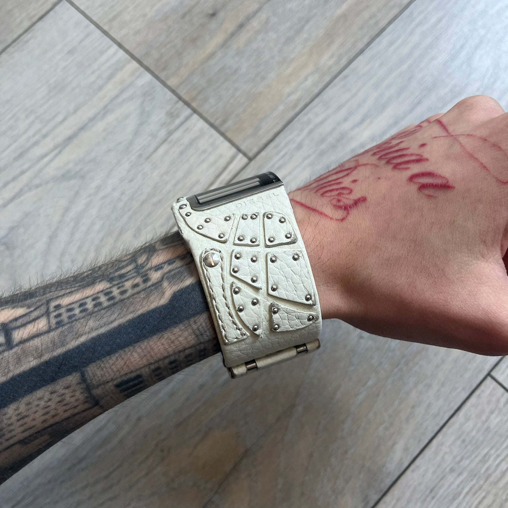 Diesel DZ7068 Studded Leather Strap Digital Watch
