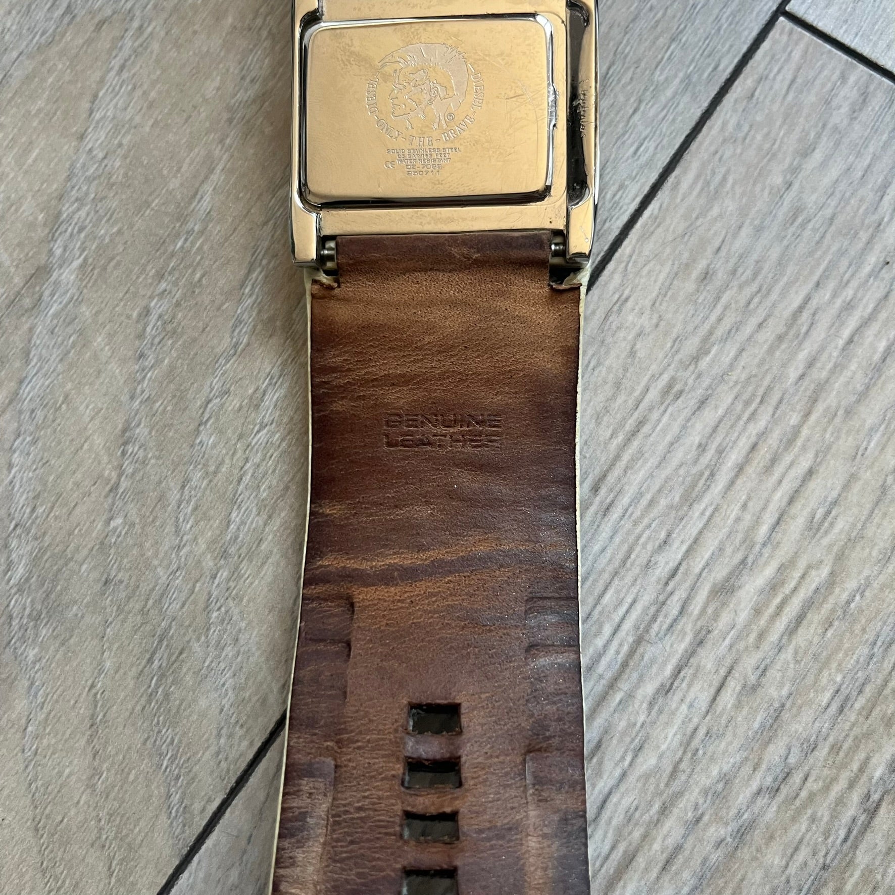 Diesel DZ7068 Studded Leather Strap Digital Watch