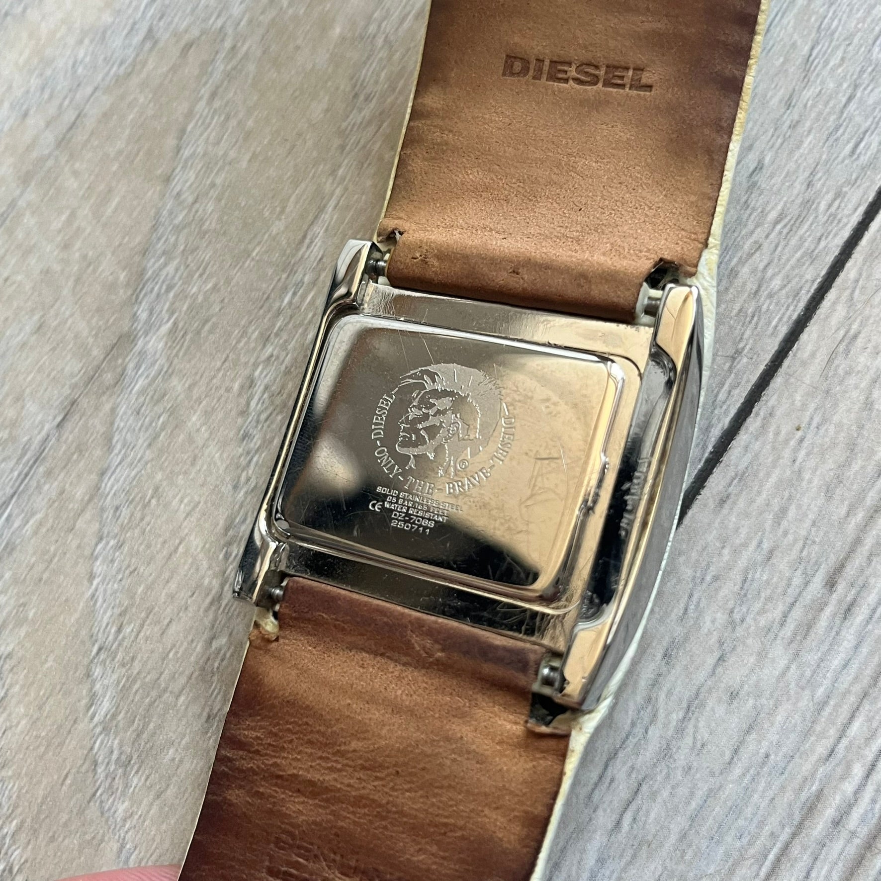 Diesel DZ7068 Studded Leather Strap Digital Watch