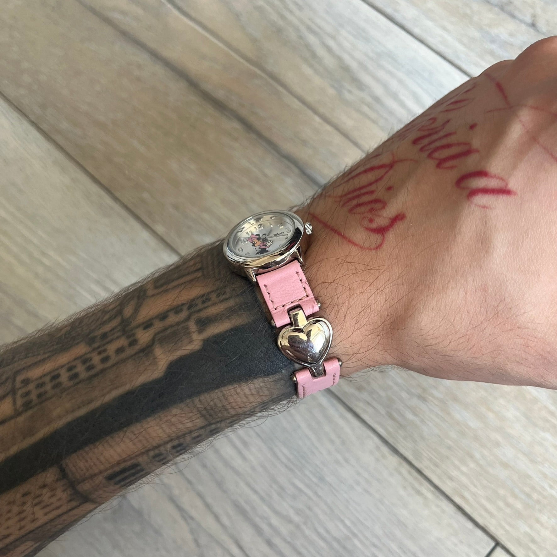Disney Mickey Mouse 1990's Pink Analog Watch