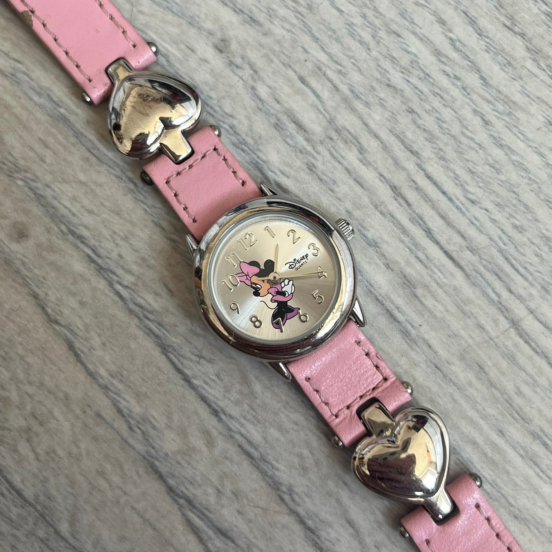 Disney Mickey Mouse 1990's Pink Analog Watch