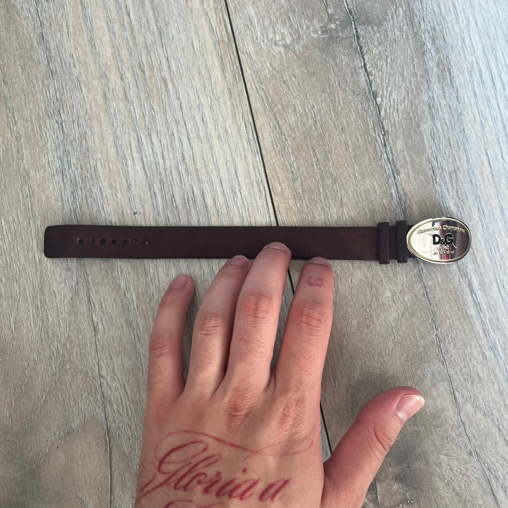 Dolce & Gabbana 2000's Champagne Leather Bracelet