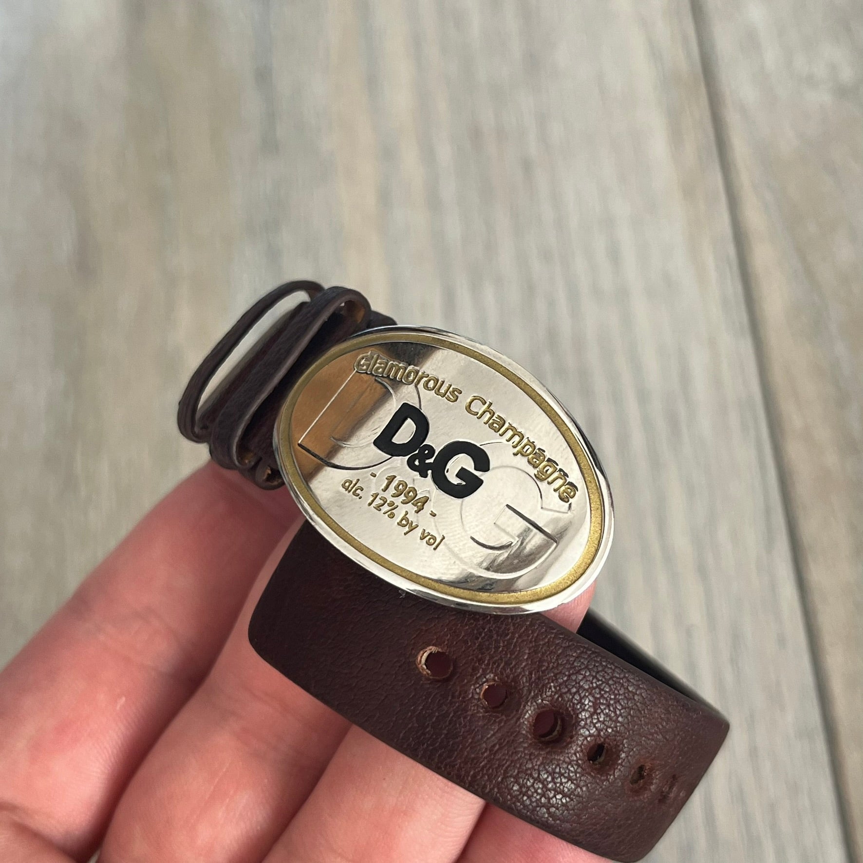 Dolce & Gabbana 2000's Champagne Leather Bracelet