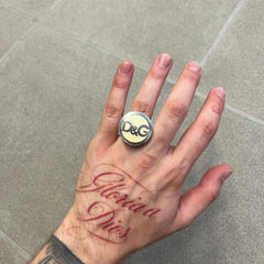Dolce & Gabbana 2000's Silver Logo Signet Ring