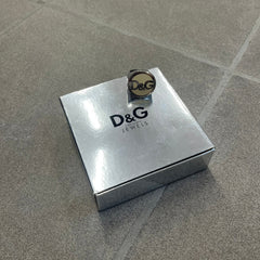 Dolce & Gabbana 2000's Silver Logo Signet Ring
