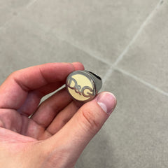 Dolce & Gabbana 2000's Silver Logo Signet Ring