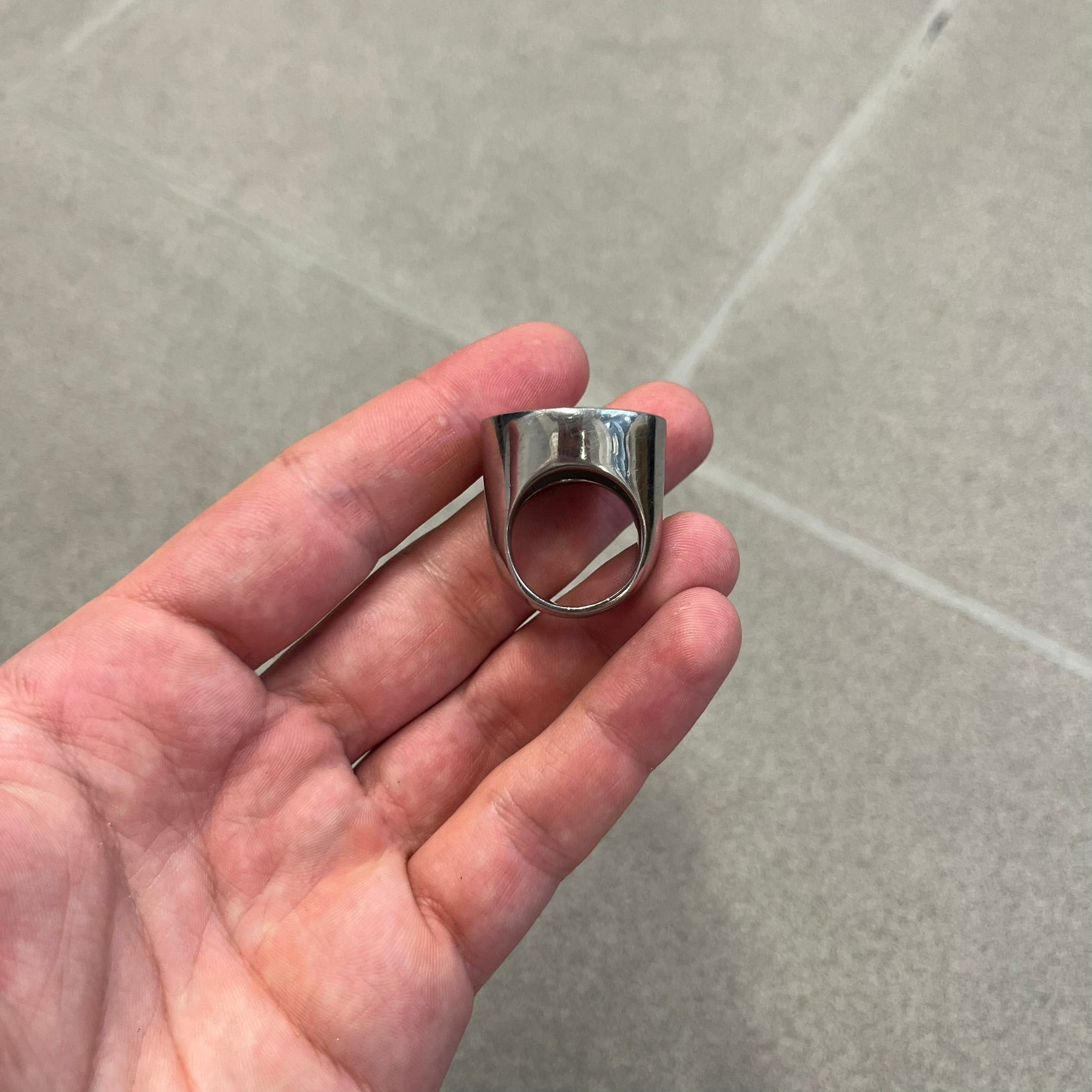 Dolce & Gabbana 2000's Silver Logo Signet Ring