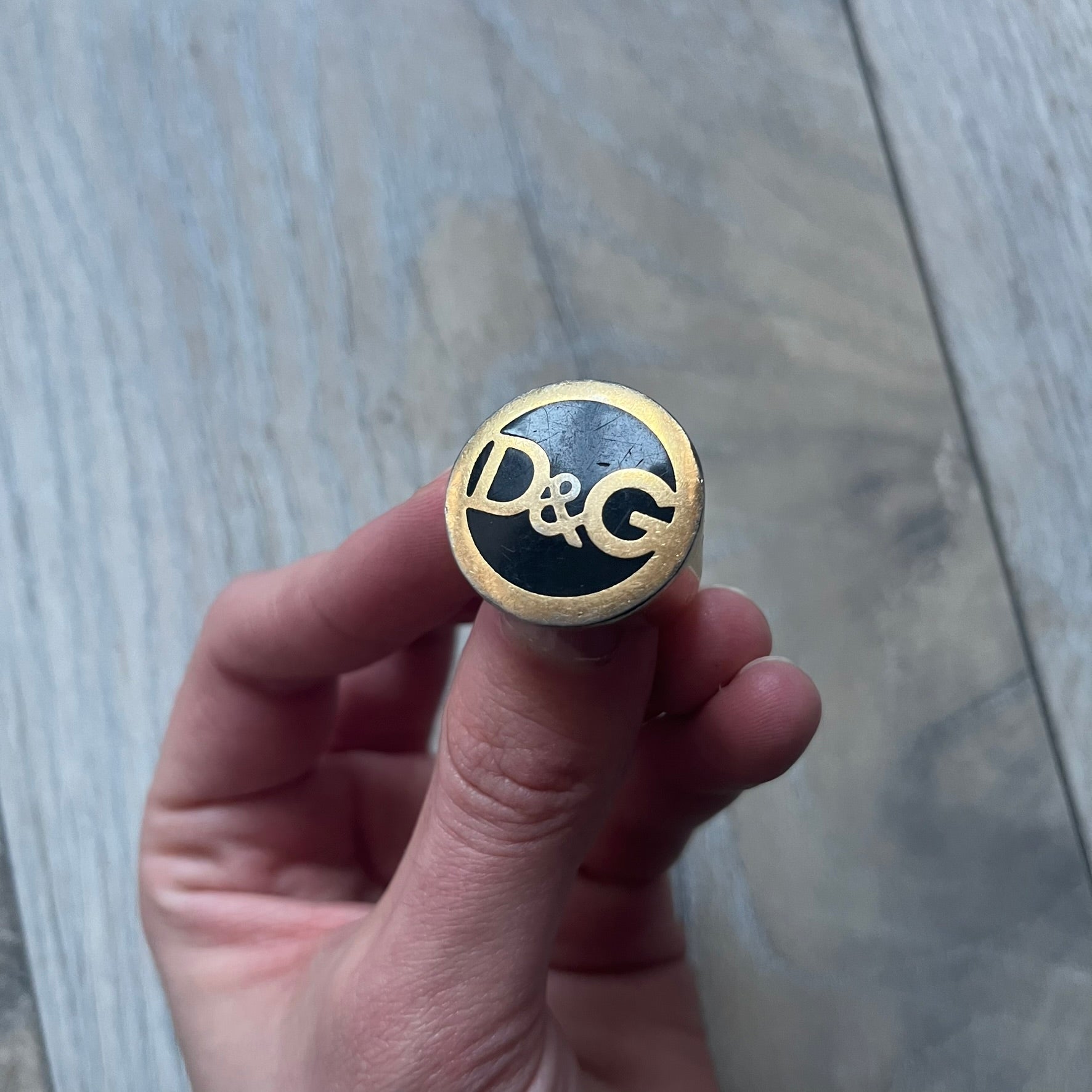 Dolce & Gabbana Gold Logo Signet Ring