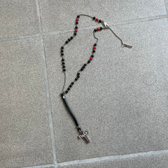 Dolce & Gabbana Pearl Red/Black Rosary Necklace