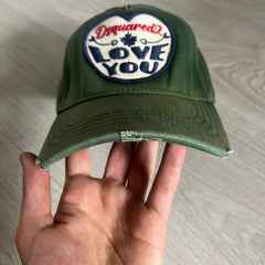 Dsquared2 Gabardine Love You Green Cap