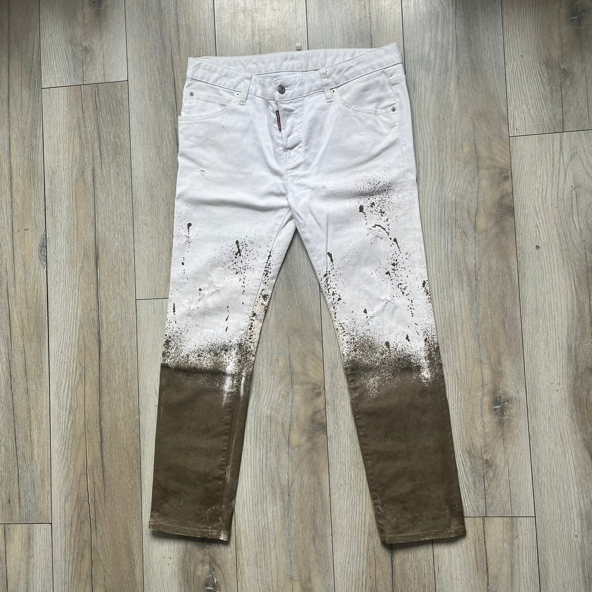 Dsquared2 SS2012 White Mud Jeans