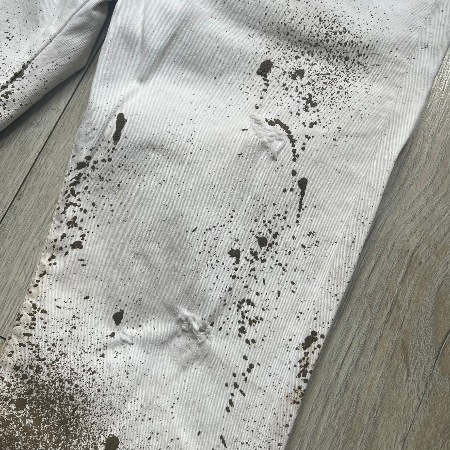 Dsquared2 SS2012 White Mud Jeans