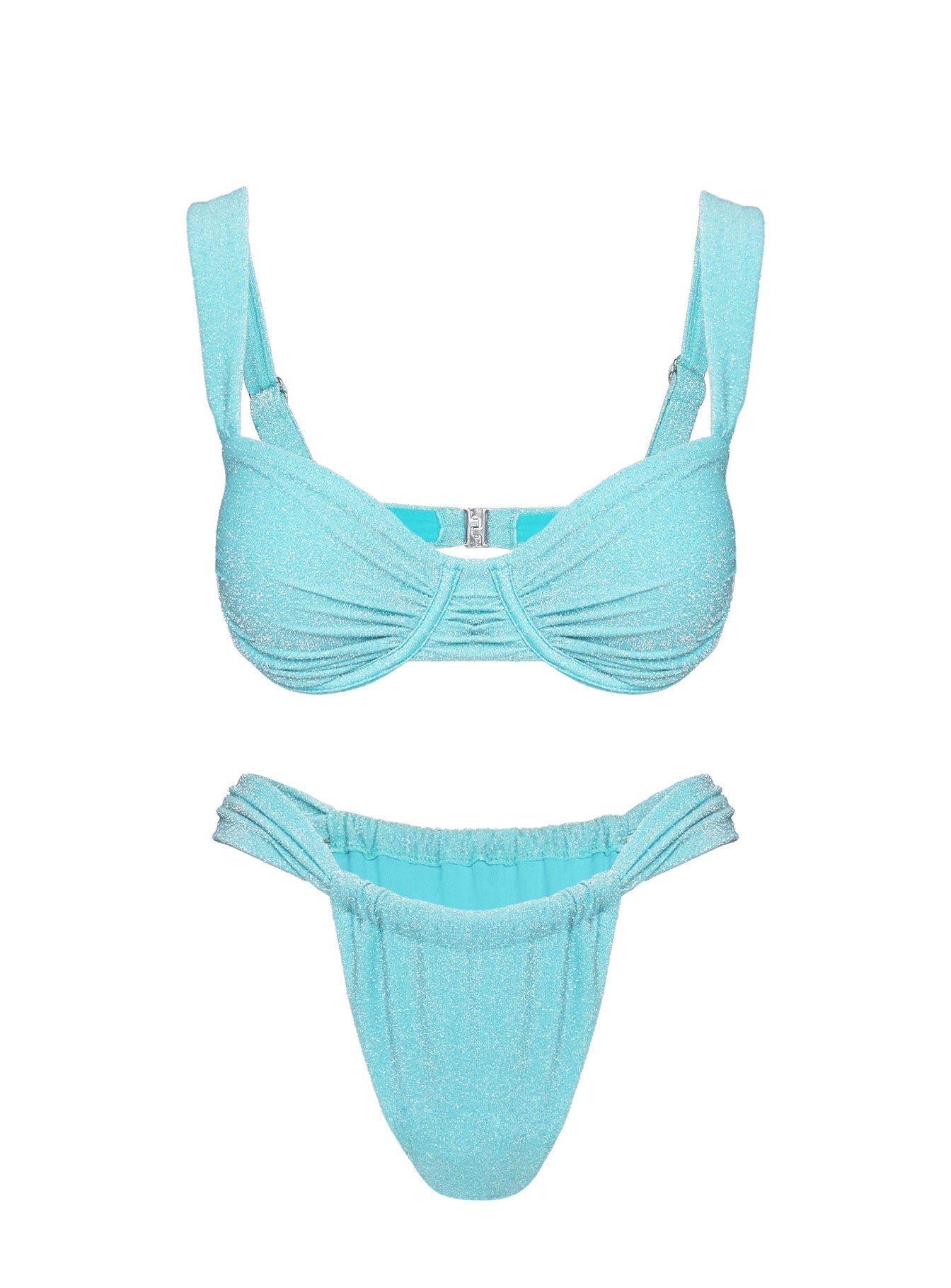 Siella Underwire Glitter Bikini Top Blue