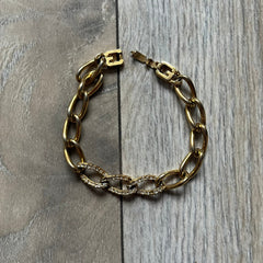 Givenchy Gold-Tone Crystal Pavé Link Bracelet