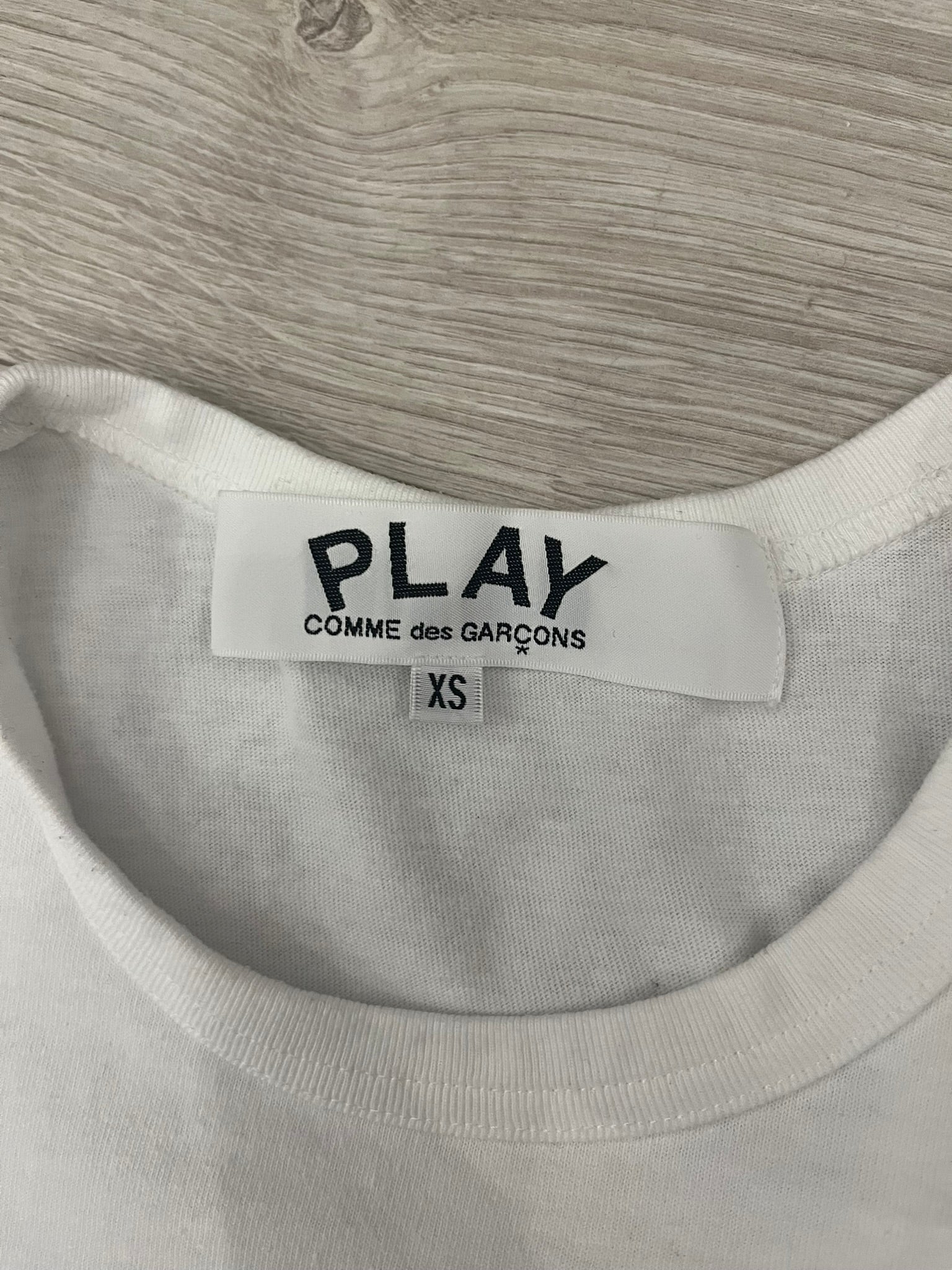 cdg play triple hearts tee