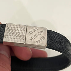 louis vuitton black damier ebene pull it bracelet