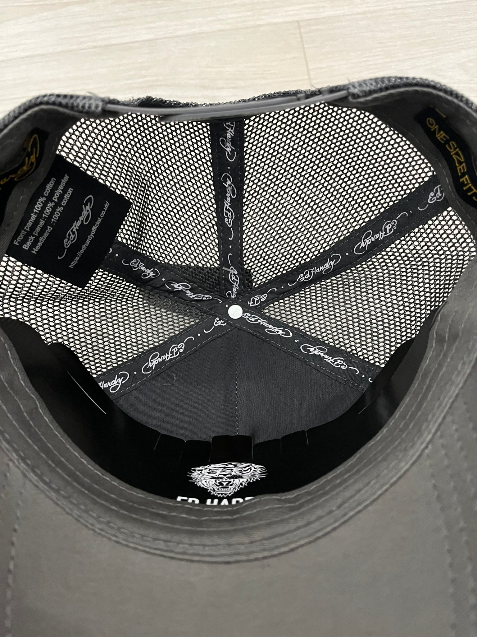 ed hardy ed-rear twill front mesh trucker hat