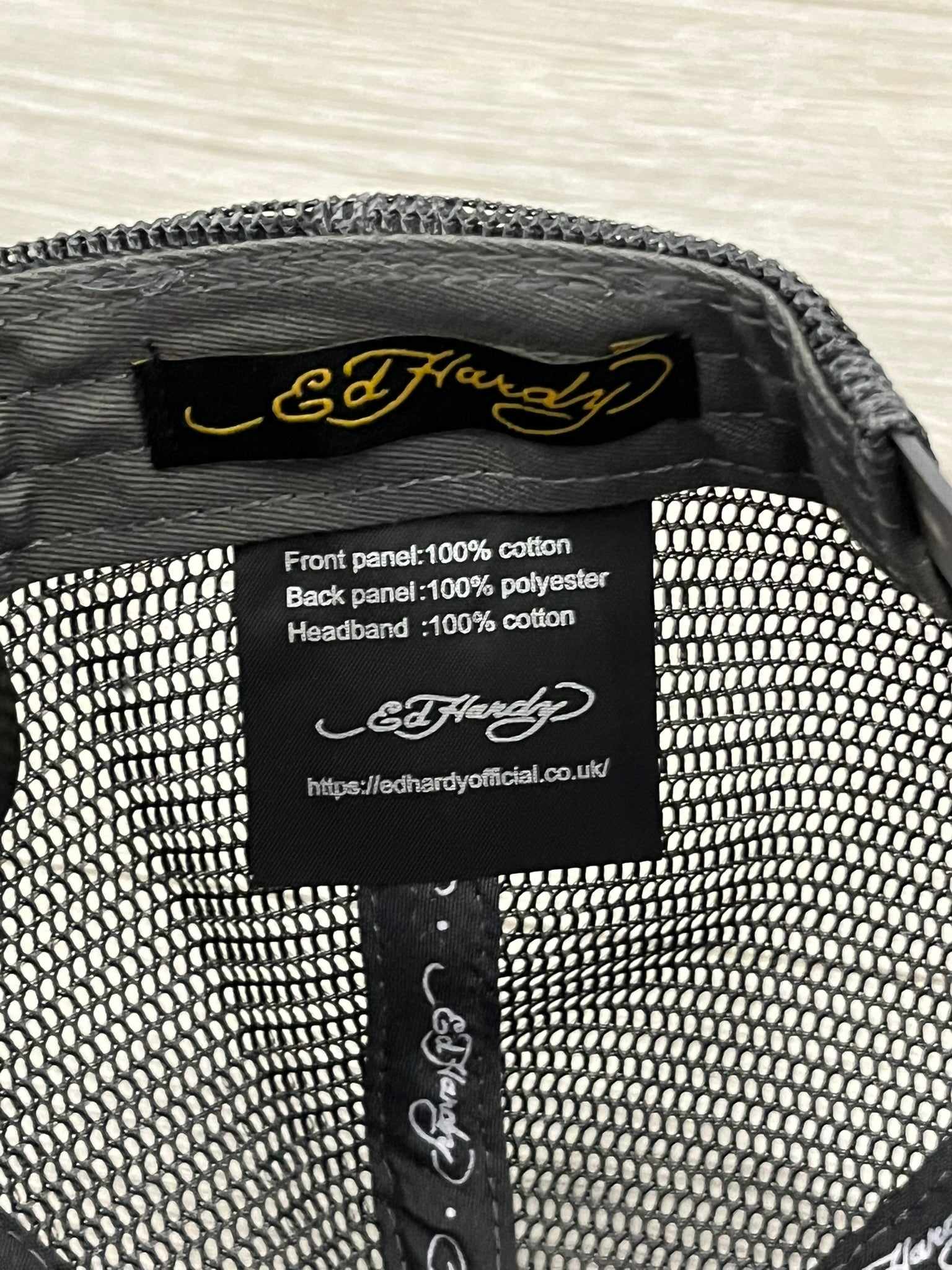 ed hardy ed-rear twill front mesh trucker hat